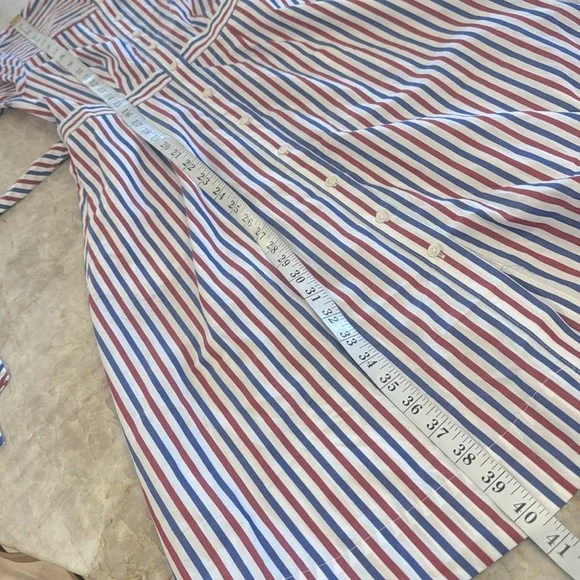 J. Crew NWT Shirt Dress Red White Blue Cotton Stripe Dress 0 - Picture 6 of 8
